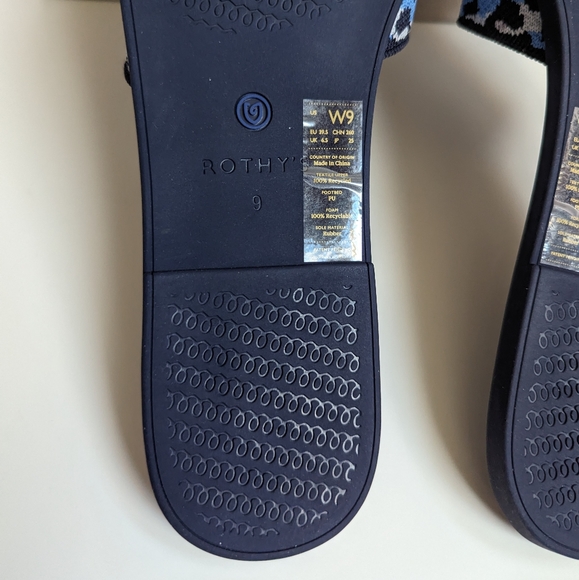 ROTHY'S THE SLIDE SLIP On SANDALS AZURE CAMO SPOT - Picture 8 of 10